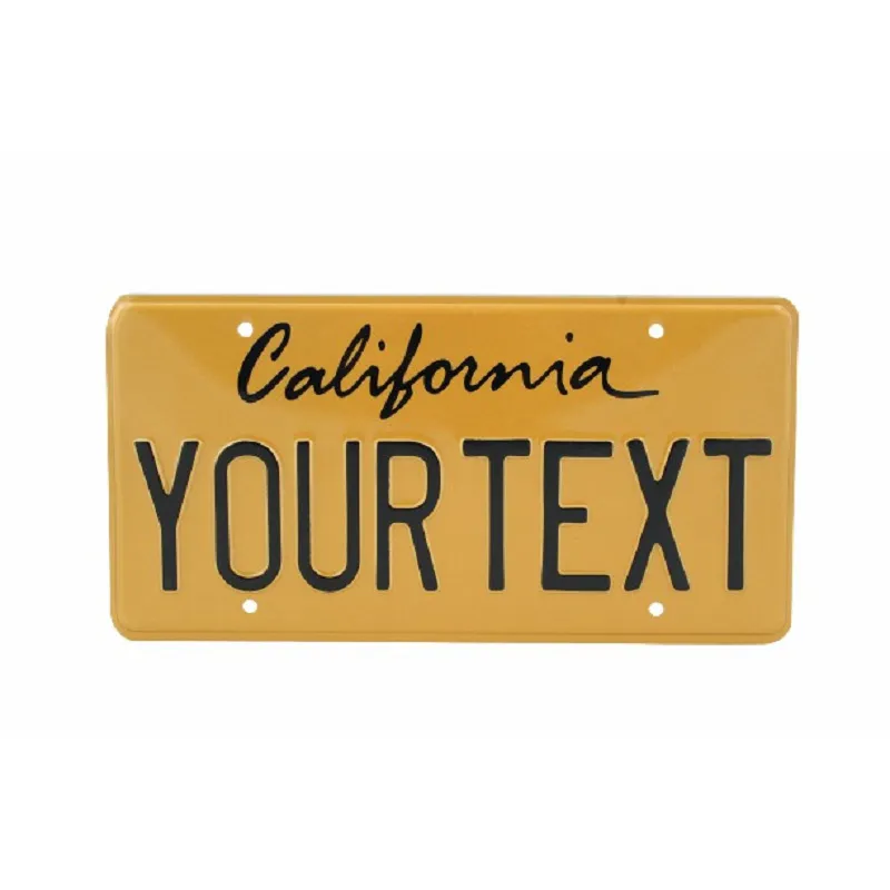 Retro nummerplaat met reliëf