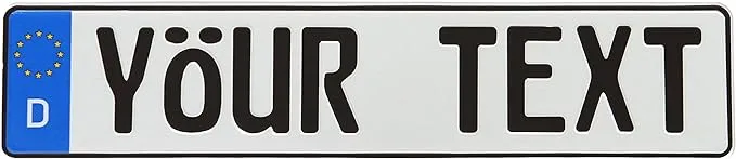 Aangepaste Europese zijbalknummerplaat