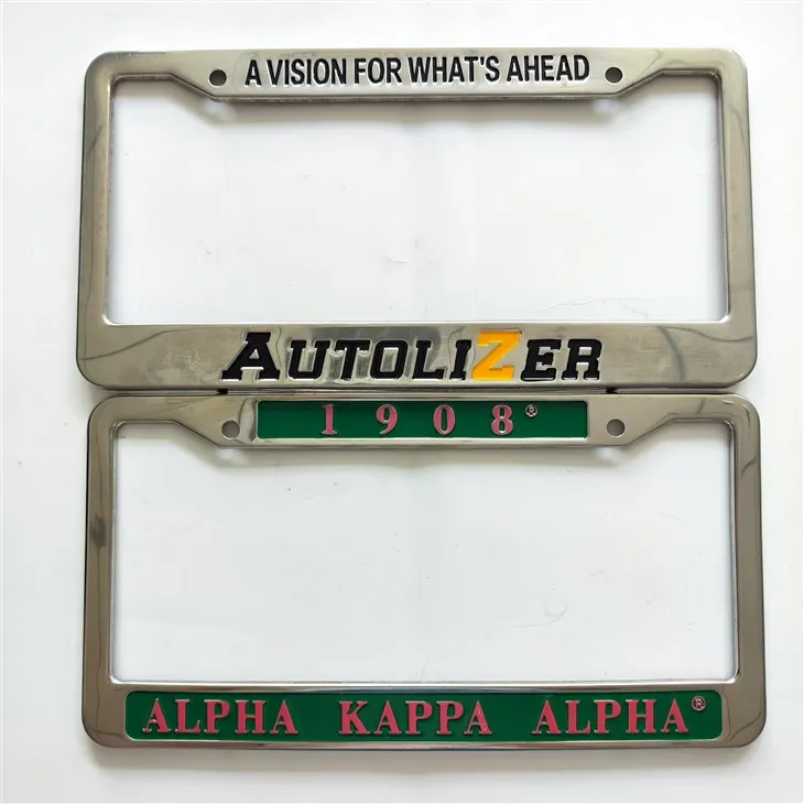 Aangepaste kleurenlogo metalen kentekenplaatframe